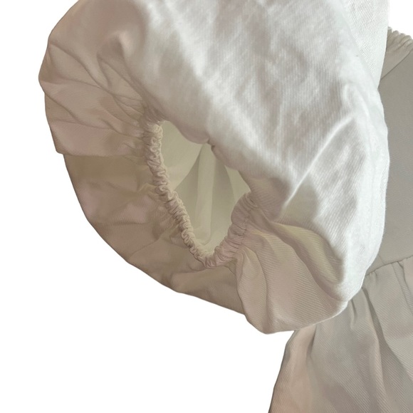✅7 For All Man Kind White Baby Doll Denim Dress - Picture 4 of 6